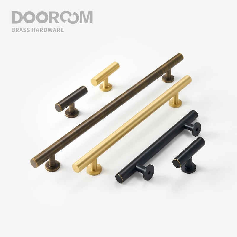 Dooroom Brass Furniture Handles Modern Nordic Pulls Wardrobe Dresser Cupboard Cabinet Drawer Shoe Box Wine Bar Knobs DOOROOM