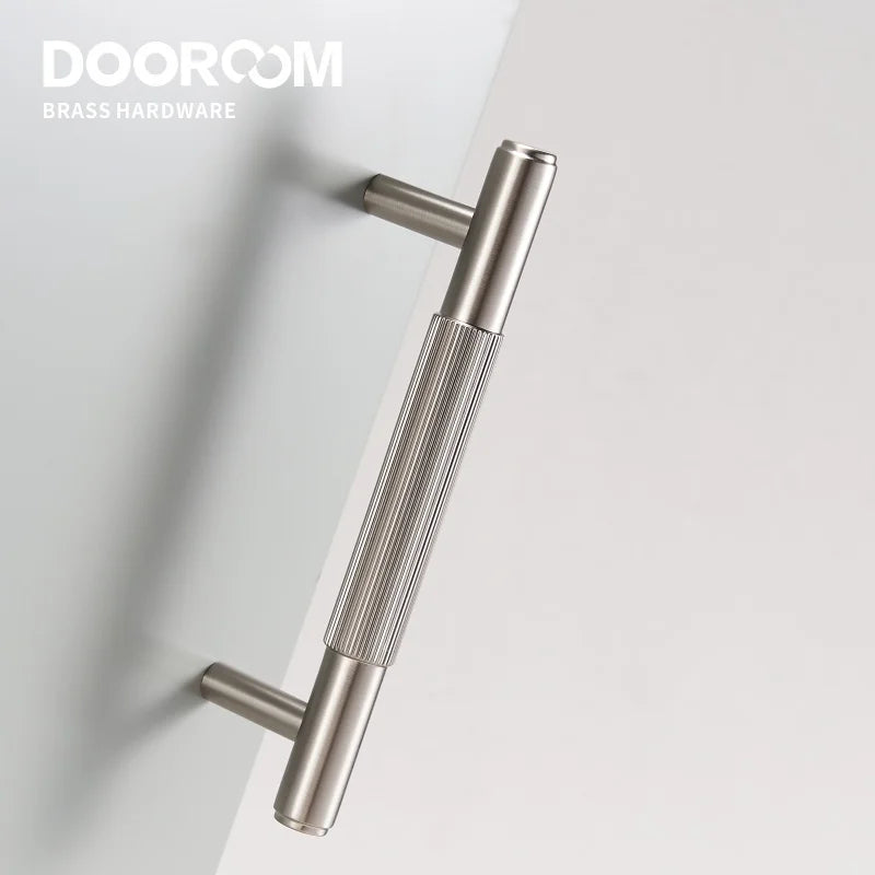 Dooroom Brass Furniture Handles Brushed Nickel Silver Pulls Wardrobe Dresser Cupboard Cabinet Drawer Knobs Free Of Finger Print DOOROOM