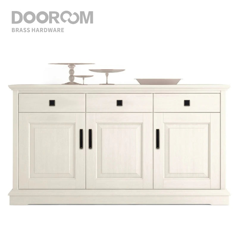 Dooroom Brass Furniture Handles Cupboard Wardrobe Dresser Cabinet Door European American Modern Chinese Black Pulls DOOROOM