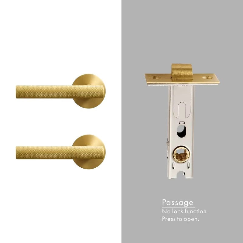 Dooroom brass knurled thumb turn key latch lever handle cylinder key escutcheon passage room lock DOOROOM