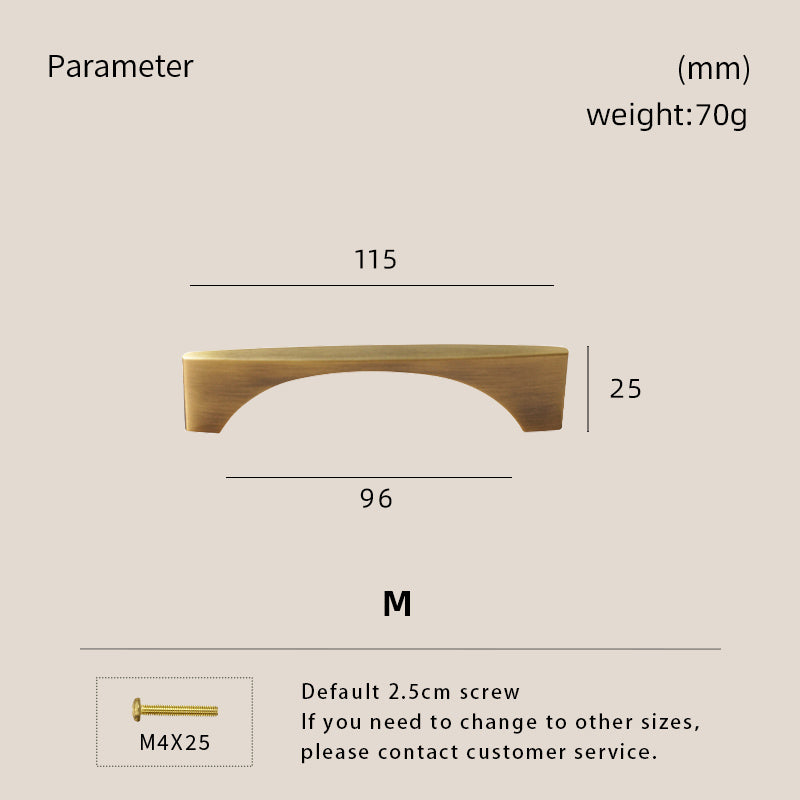 Dooroom High Quality Solid Brass Handle Minimalist Design Window Cabinet Door Drawer Kitchen Handle DOOROOM