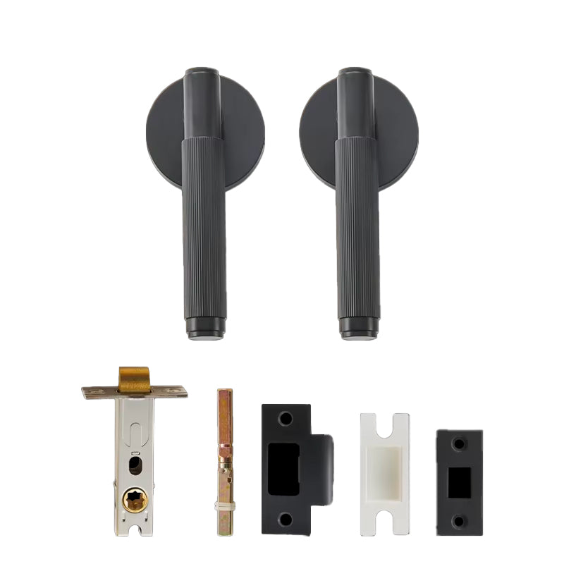 Dooroom US Standard for 2-1/8" Hole Brass Privacy Passage Lock Set Stripe Lever Round Panel  Interior Door Closet Dummy Handle DOOROOM