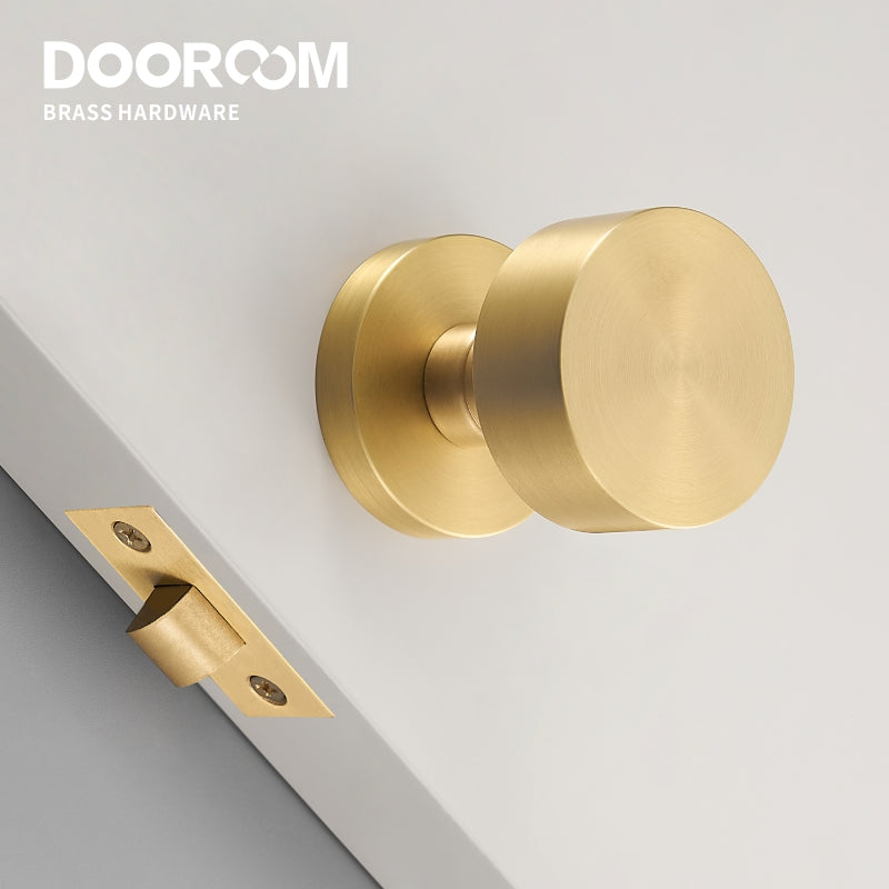 Dooroom Brass Door Lock Set Modern Brass Black Nickel Interior Bedroom Bathroom Double Wood Door Lever Set Dummy Handle Passage DOOROOM