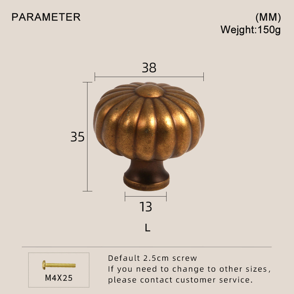 Dooroom Brass Furniture Handles Modern Pumpkin Yellow Bronze Wardrobe Dresser Cupboard Cabinet Shoe Box Knobs Hardware tools DOOROOM