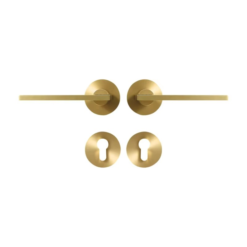 Dooroom Brass Door Lock Set Modern Simple European Interior Bedroom Bathroom Double Wood Door Lever Set Dummy Handle Knob DOOROOM