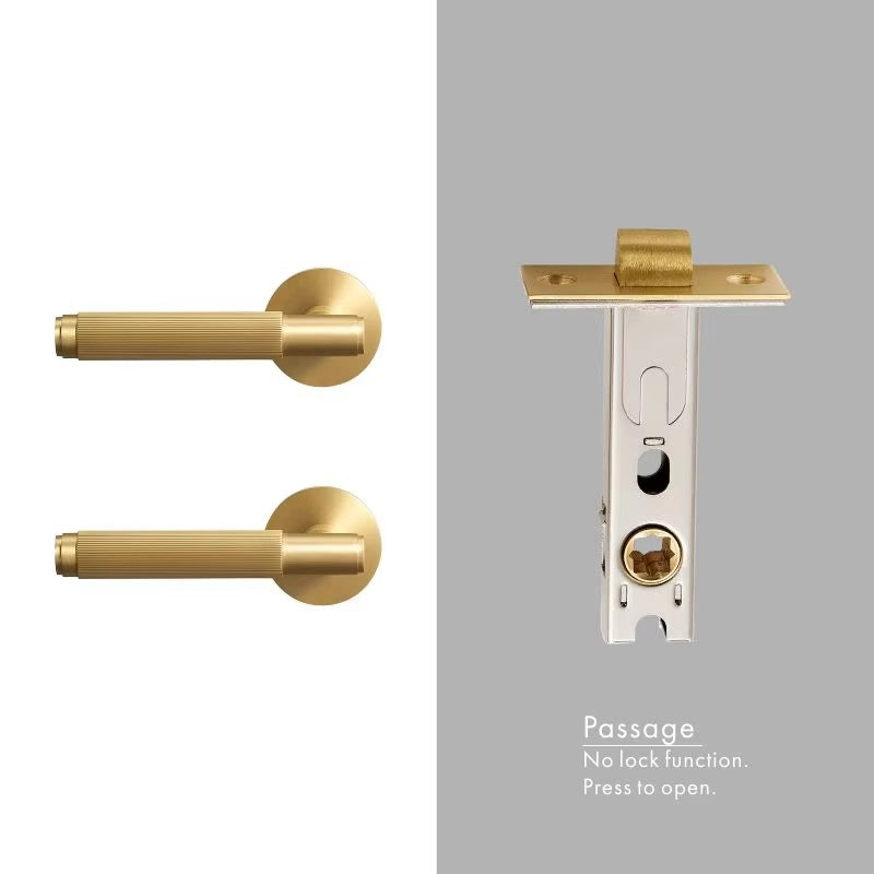Dooroom Brass Door Lever Set Interior Bedroom Bathroom Dummy lock Set Privacy Passage Locks Tubular Latch linear Thumb Turn DOOROOM