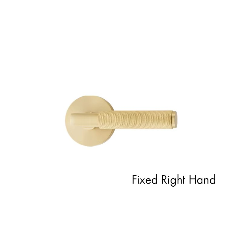 Dooroom US Standard For 2-1/8" Hole Brass Knurled Lever Privacy Door Lock Passage Set  Round Rose 65mm Dummy Closet Handle DOOROOM
