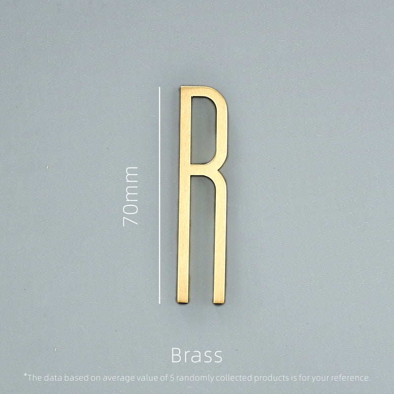 Dooroom Brass Letters A-Z For Company Names Door Plates Decorative Wall Letters Personalized Symbols Address DOOROOM