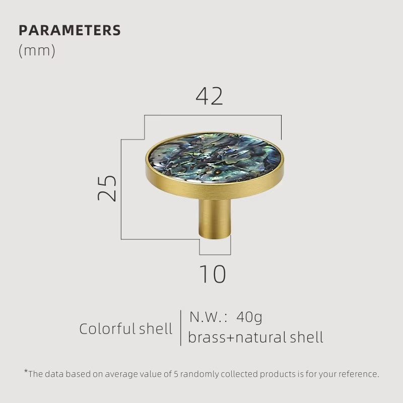 Dooroom Brass Furniture Handles Shell Simple Nordic Pastoral Wardrobe Dresser Knobs Cupboard Cabinet Drawer Round Colorful Pulls DOOROOM