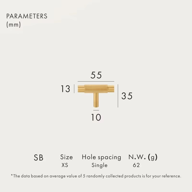 Dooroom Brass Furniture Handles Modern Knurled Antique Brass Cupboard Wardrobe Dresser Shoe Box Drawer Cabinet Knobs T-Bar DOOROOM
