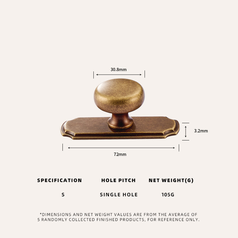 Dooroom Retro Brass Handles Pulls with Base Home Cupboard Wardrobe Dresser Shoe Box Drawer Cabinet Knob Kitchen Storage Gabinete DOOROOM