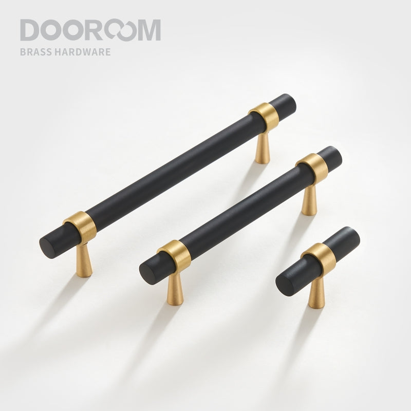 Dooroom Minimalist Furniture Handles Brass Black Walnut Original Nordic Cupboard Wardrobe Dresser Shoe Box Drawer Cabinet Knobs DOOROOM
