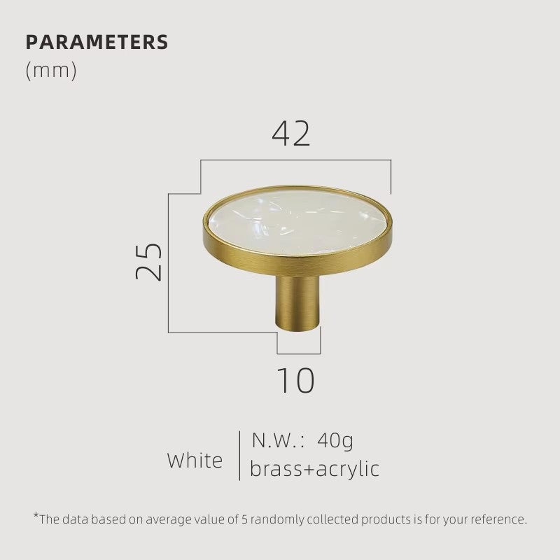 Dooroom Brass Furniture Handles Shell Simple Nordic Pastoral Wardrobe Dresser Knobs Cupboard Cabinet Drawer Round Colorful Pulls DOOROOM