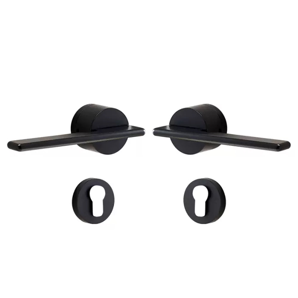 Dooroom Brass Door Lock Set Modern Gold Black Silver Interiror Bedroom Bathroom Double Wood Door Lever Set Dummy Handle Knob DOOROOM