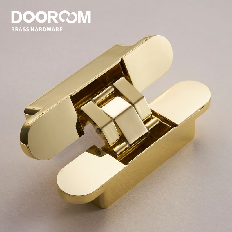 Dooroom Brass Invisible Door Hinge Hidden Solid Wood Door Folding Door Hidden Cross 3D Hinges Gold Black Bright Chrome Hardware DOOROOM