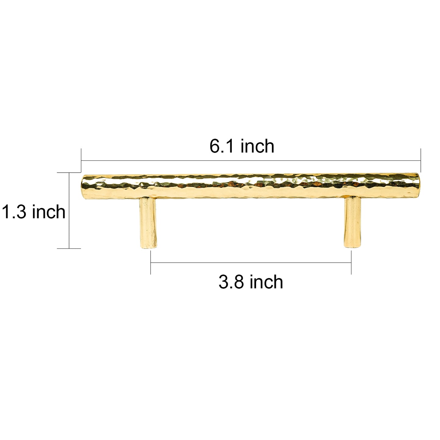 Set of 6 Vintage Hammered Bar Pulls DOOROOM