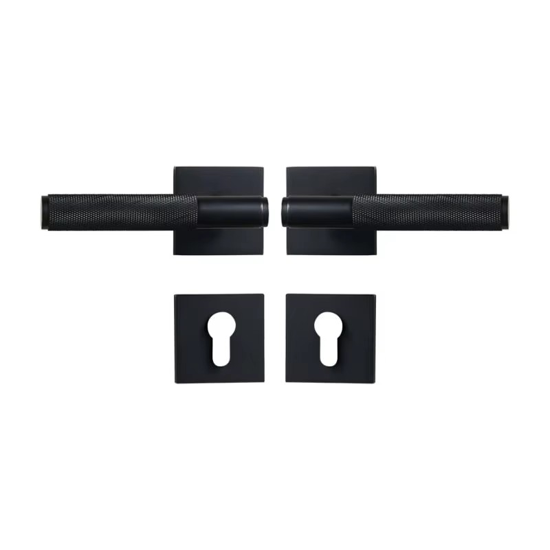 Dooroom Brass Door knurled handle Set Modern Interiror Bedroom Bathroom Door Lever Set Dummy Privacy Passage lock DOOROOM