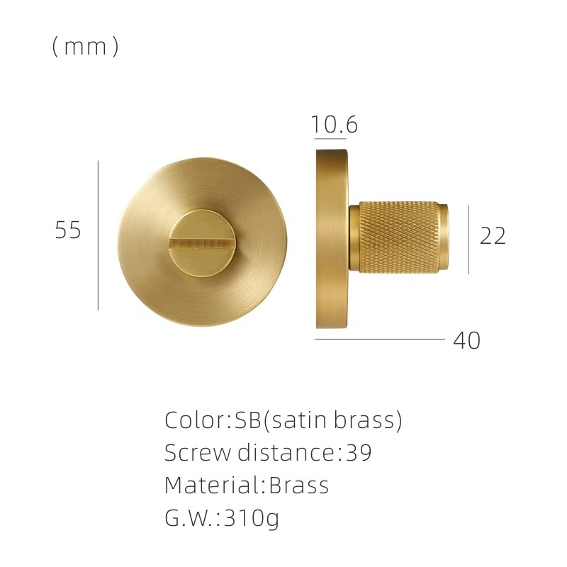 Dooroom Brass Knurled Door Lock Set Modern Interior Bedroom Bathroom Double Wood Door Lever Set Dummy Knob Privacy Passage Locks DOOROOM