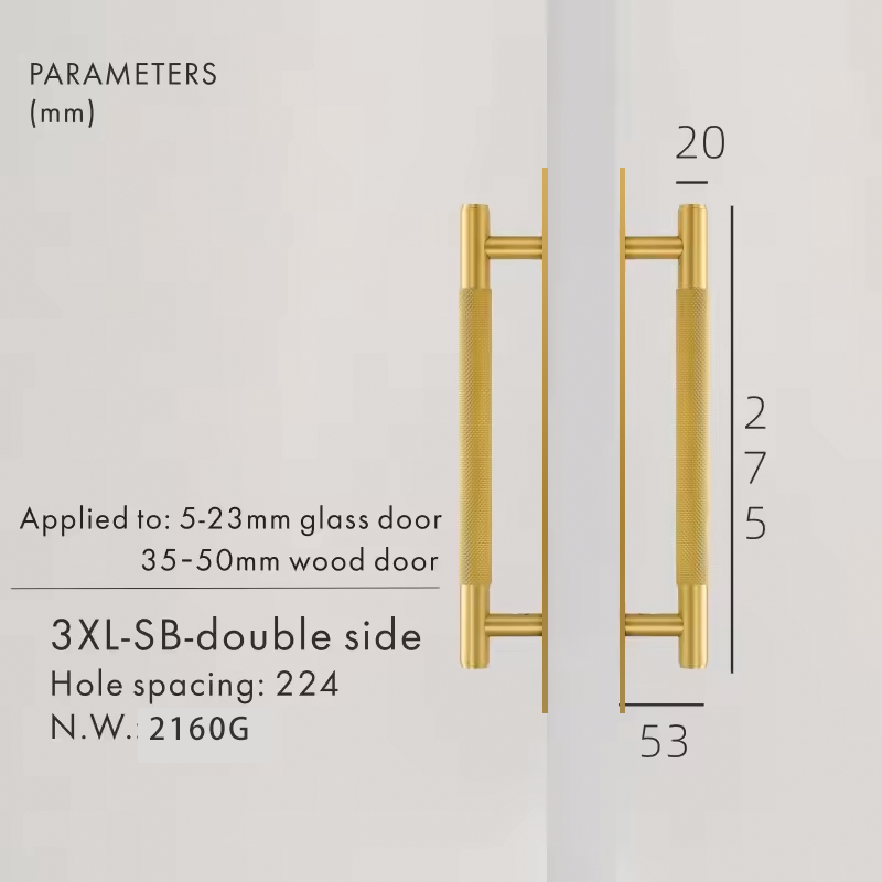 Dooroom Brass Knurled Door Handles Double Door Wood Door Shower Room Single Side Double Side Matt Gold Black Antique Brass Pulls DOOROOM