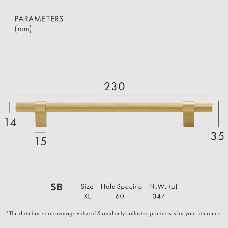 Dooroom Brass Furniture Handles Modern Striped Cupboard Wardrobe Dresser Shoe Box Drawer Cabinet Knobs T-Bar DOOROOM