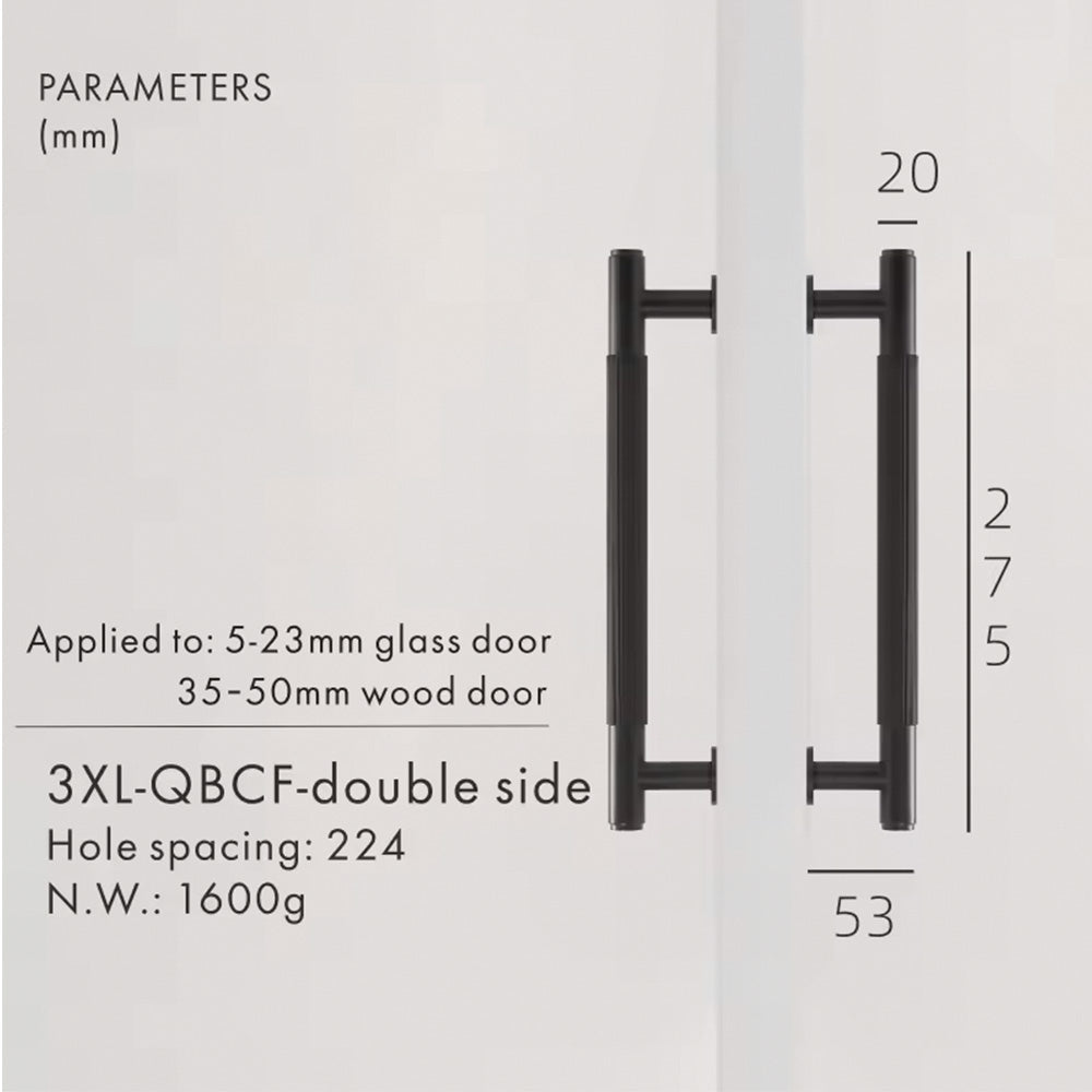 Dooroom Brass Double Single Sided Linear Striped Pull Bar Wood Gate Furniture Handle Door Handle Matt Gold Black Handle DOOROOM