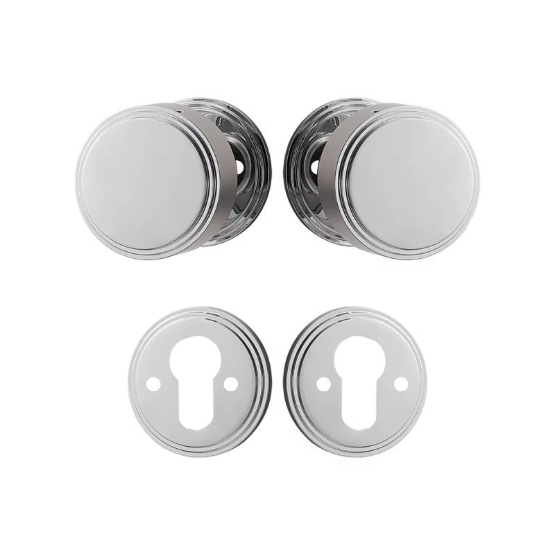 Dooroom Brass Door Lock Set PVD Shiny Gold Bright Chrome Interior Bedroom Bathroom Double Wood Door Lever Dummy Passage Privacy DOOROOM