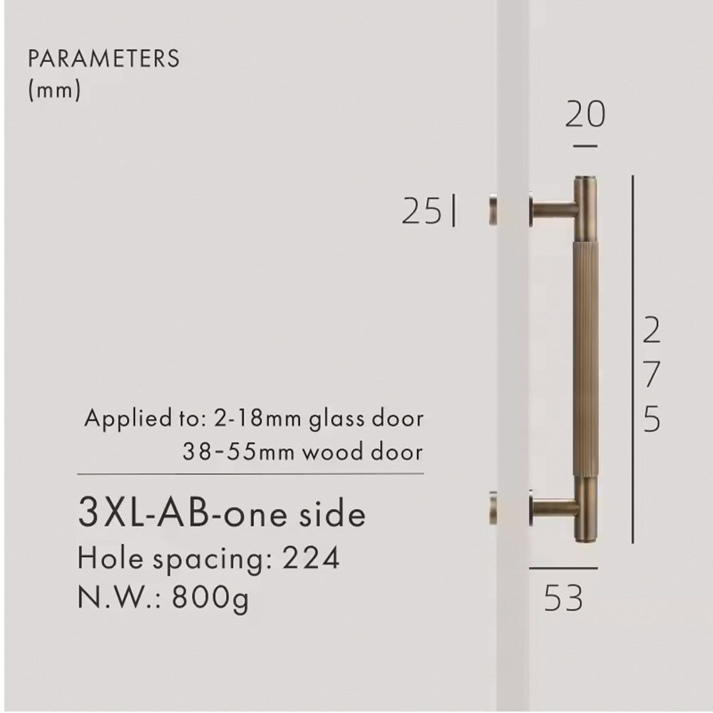 Dooroom Brass Double Single Sided Linear Striped Pull Bar Wood Gate Furniture Handle Door Handle Matt Gold Black Handle DOOROOM