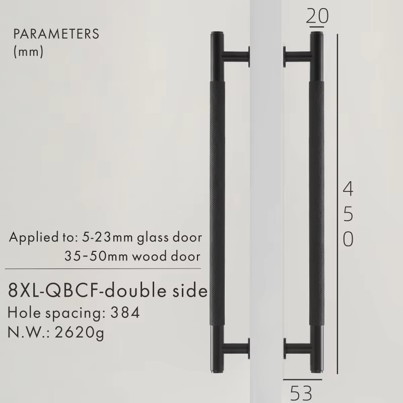 Dooroom Brass Knurled Door Handles Double Door Wood Door Shower Room Single Side Double Side Matt Gold Black Pulls DOOROOM