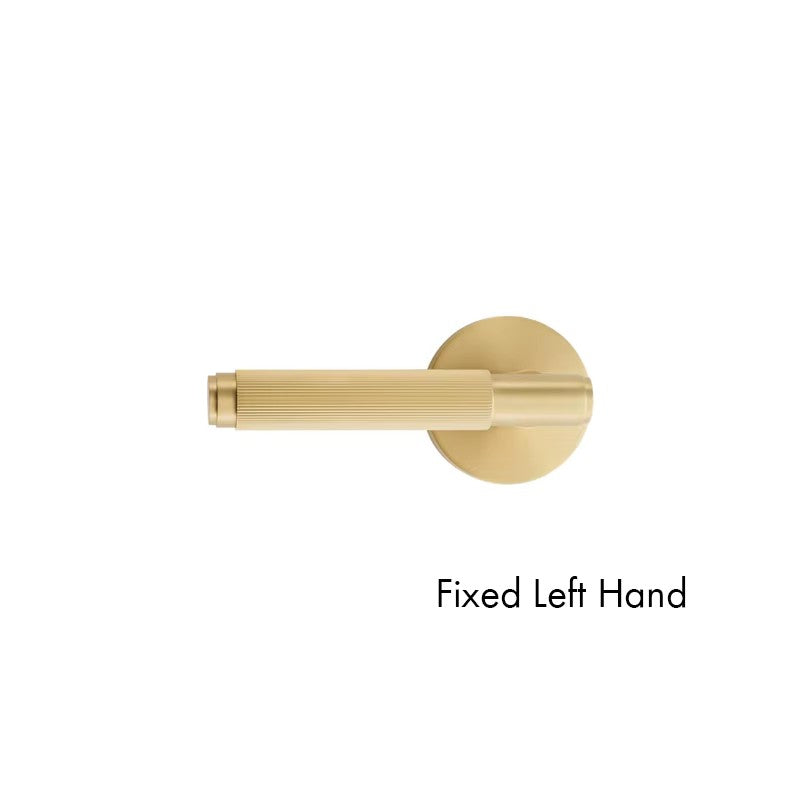 Dooroom US Standard for 2-1/8" Hole Brass Privacy Passage Lock Set Stripe Lever Round Panel  Interior Door Closet Dummy Handle DOOROOM