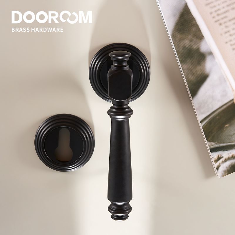 Dooroom Indoor Door Lock Brass Set Bedroom Bathroom Double Wood Door Lever Dummy Quiet Magnetic Suction Door Lock Household DOOROOM