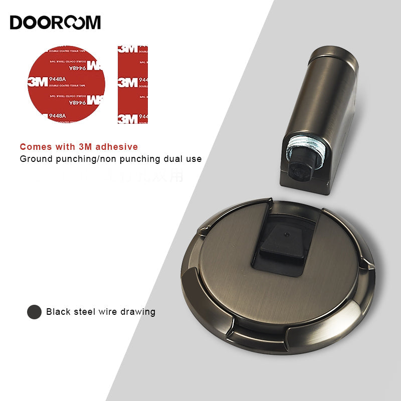 Dooroom Windproof Door Stopper Indoor Heavy Duty Floor Stop Keep Door Open Mechanical NoDrilling Door Stopper with Screws DOOROOM