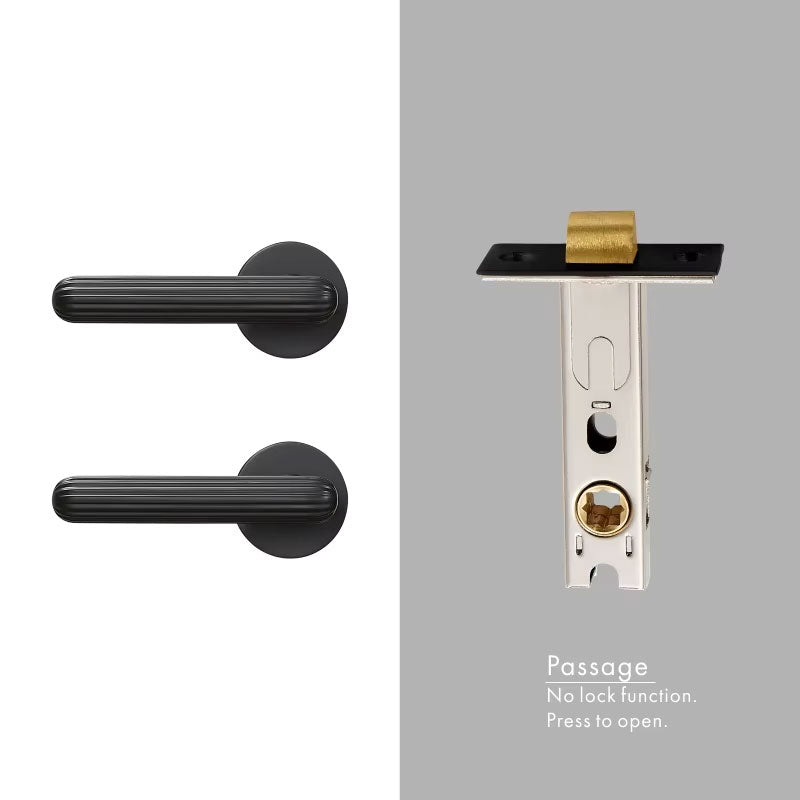 Dooroom Brass Door Lock Set Modern Simple European Interiror Bedroom Bathroom Double Wood Door Lever Set Dummy Handle Knob DOOROOM