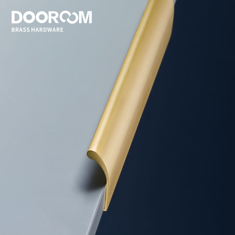 Dooroom Brass Furniture Hidde Handles Long Concealed Pulls Wardrobe Dresser Cupboard Cabinet Drawer Shoe Box Wine Bar Knobs DOOROOM