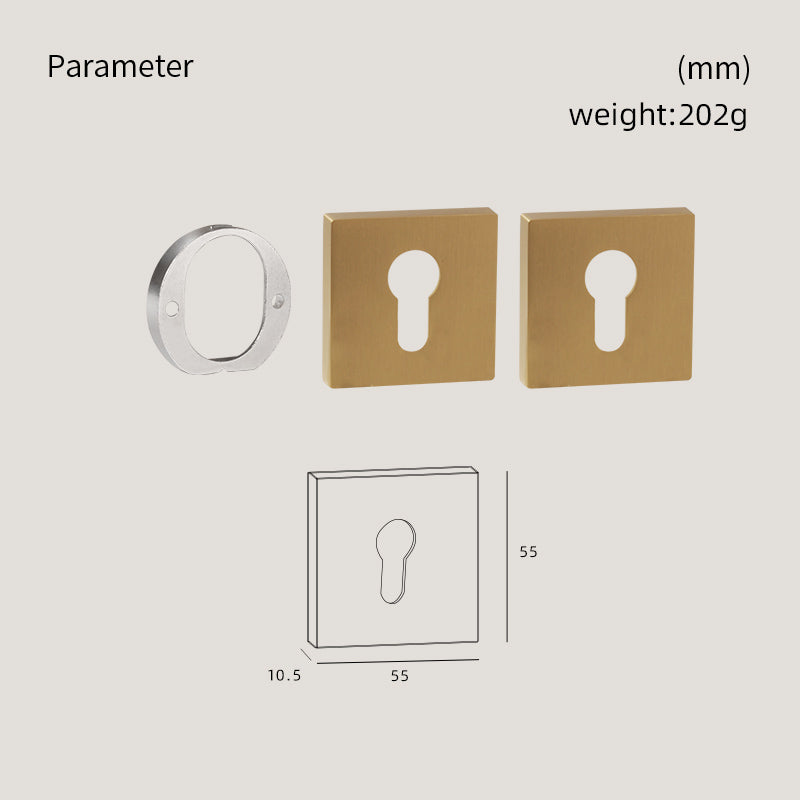 Dooroom Brass Door Handle Accessories Euro Cylinder Escutcheon square Matt Brass Antique Bronze Black DOOROOM