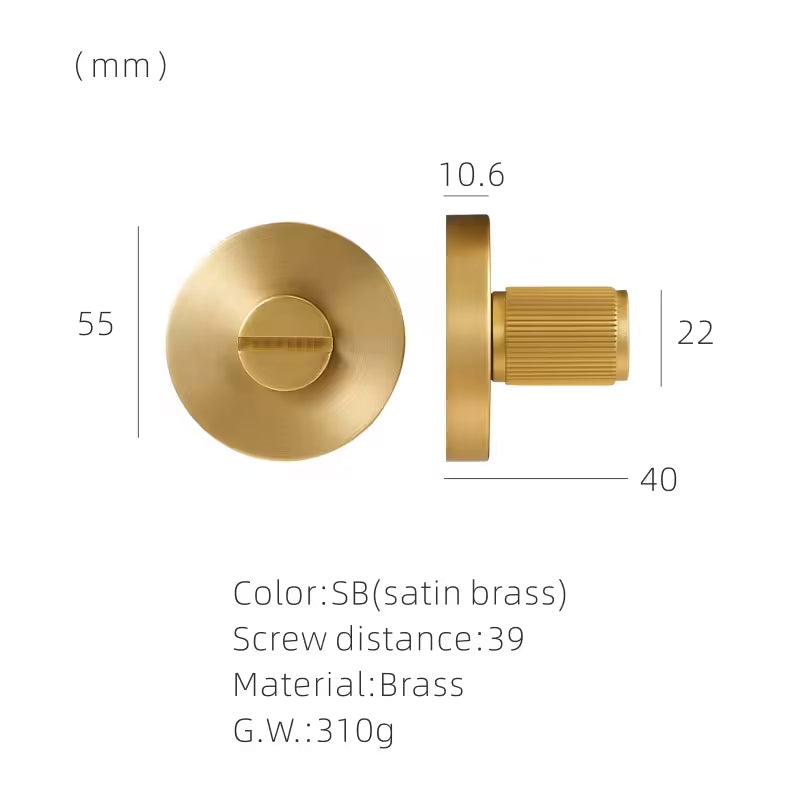 Dooroom brass door lock key escutcheon plates Knurled Striped Thumbturn for inside door room bathroom thumb turn DOOROOM