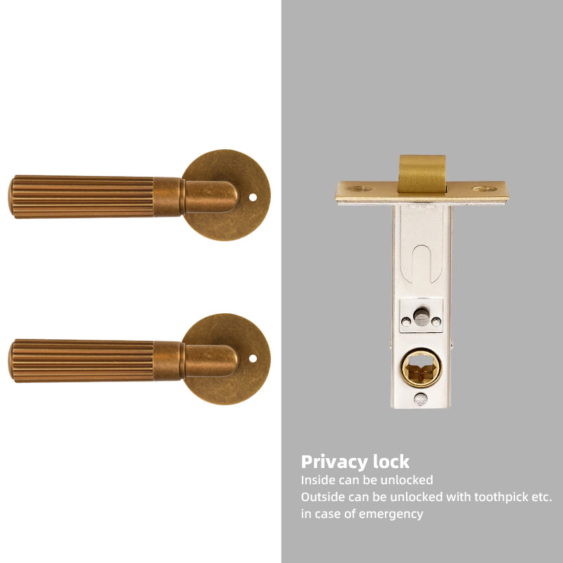 Dooroom Brass Door Lock Set Retro Simplicity Interior Bedroom Bathroom Lock Door Dummy Lock Passage Privacy Lock DOOROOM