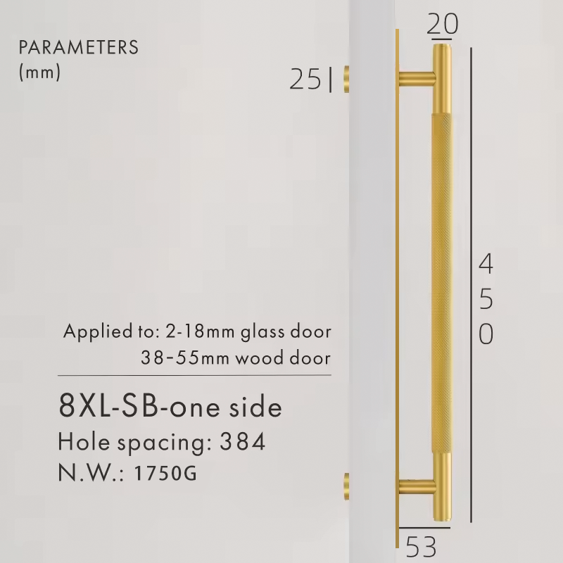 Dooroom Brass Knurled Door Handles Double Door Wood Door Shower Room Single Side Double Side Matt Gold Black Antique Brass Pulls DOOROOM