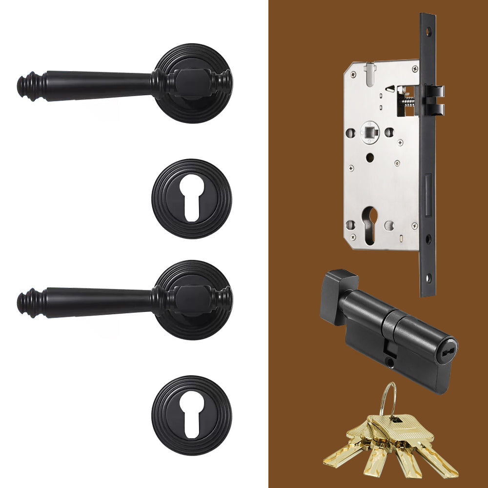 Dooroom Indoor Door Lock Brass Set Bedroom Bathroom Double Wood Door Lever Dummy Quiet Magnetic Suction Door Lock Household DOOROOM