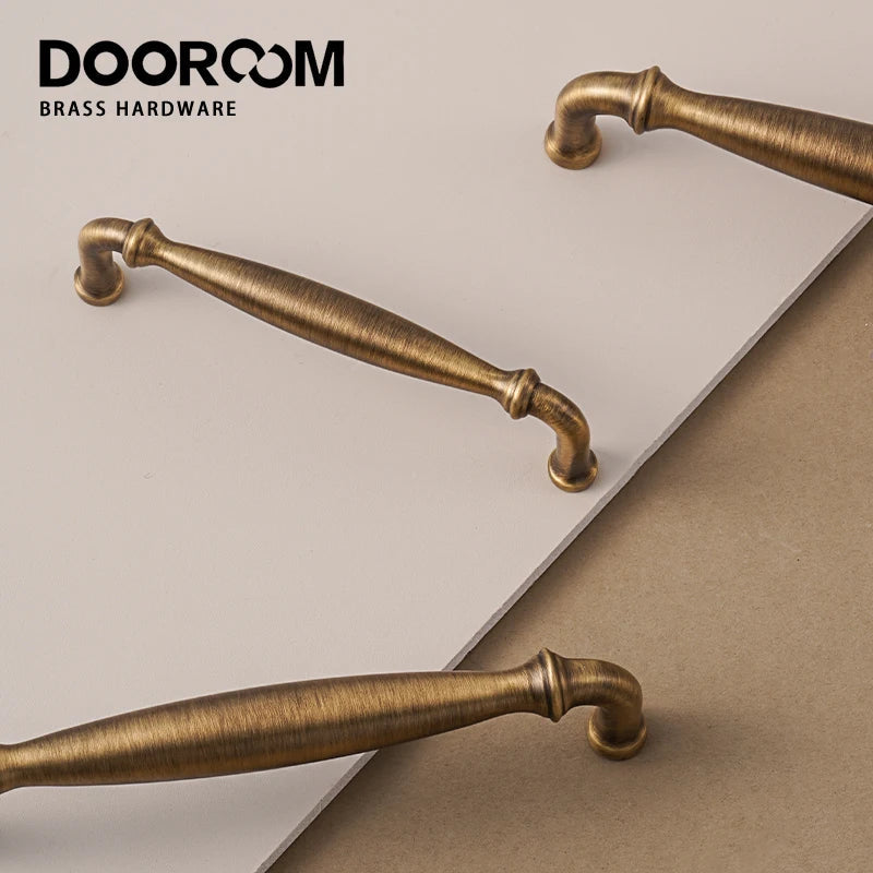 Dooroom Brass High Quality Furniture Handles Home Handshake Wardrobe Dresser Cupboard Cabinet Drawer Kitchen Accessories Pulls DOOROOM