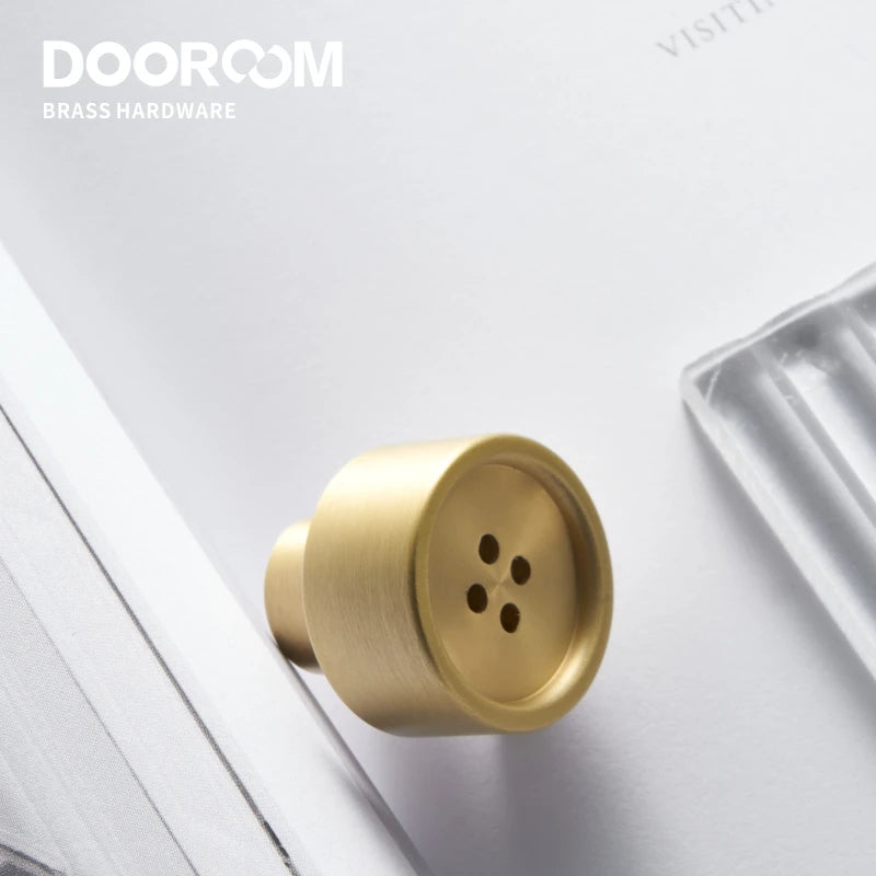 Dooroom Brass Furniture Handles Fresh Nordic Ins Button Creation Gold Drawer Cabinet Door Cupboard Wardrobe Dresser Pulls Knobs DOOROOM