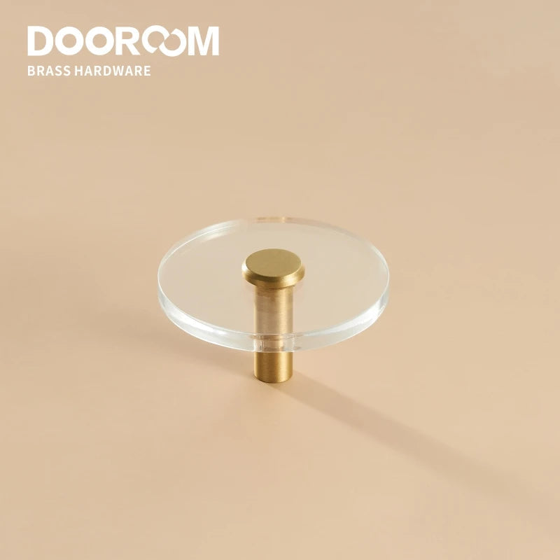 Dooroom Brass Acrylic Furniture Handles Wardrobe Dresser Cupboard Cabinet Drawer Shoe Box Knobs Clothes Hangers Wall Hooks DOOROOM