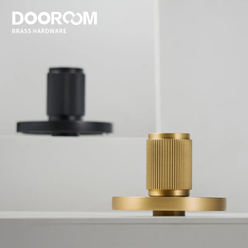 Dooroom Brass Linear Stripe Hidden Door Lock Set Living Room Bathroom Thumb Turn Matt Black Brushed Brass Open In Emergency DOOROOM