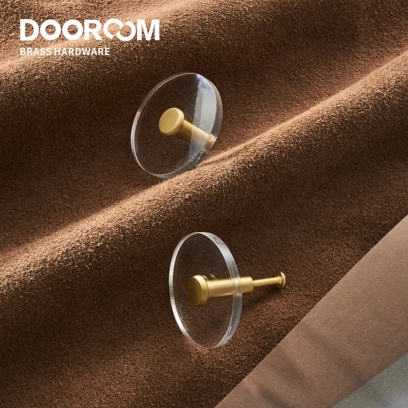 Dooroom Brass Acrylic Furniture Handles Wardrobe Dresser Cupboard Cabinet Drawer Shoe Box Knobs Clothes Hangers Wall Hooks DOOROOM