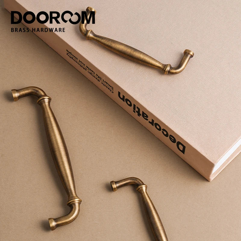 Dooroom Brass High Quality Furniture Handles Home Handshake Wardrobe Dresser Cupboard Cabinet Drawer Kitchen Accessories Pulls DOOROOM
