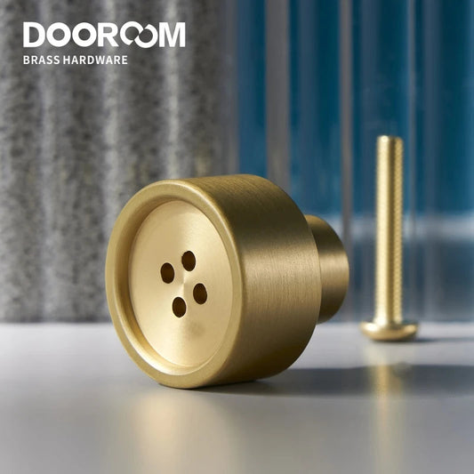 Dooroom Brass Furniture Handles Fresh Nordic Ins Button Creation Gold Drawer Cabinet Door Cupboard Wardrobe Dresser Pulls Knobs DOOROOM