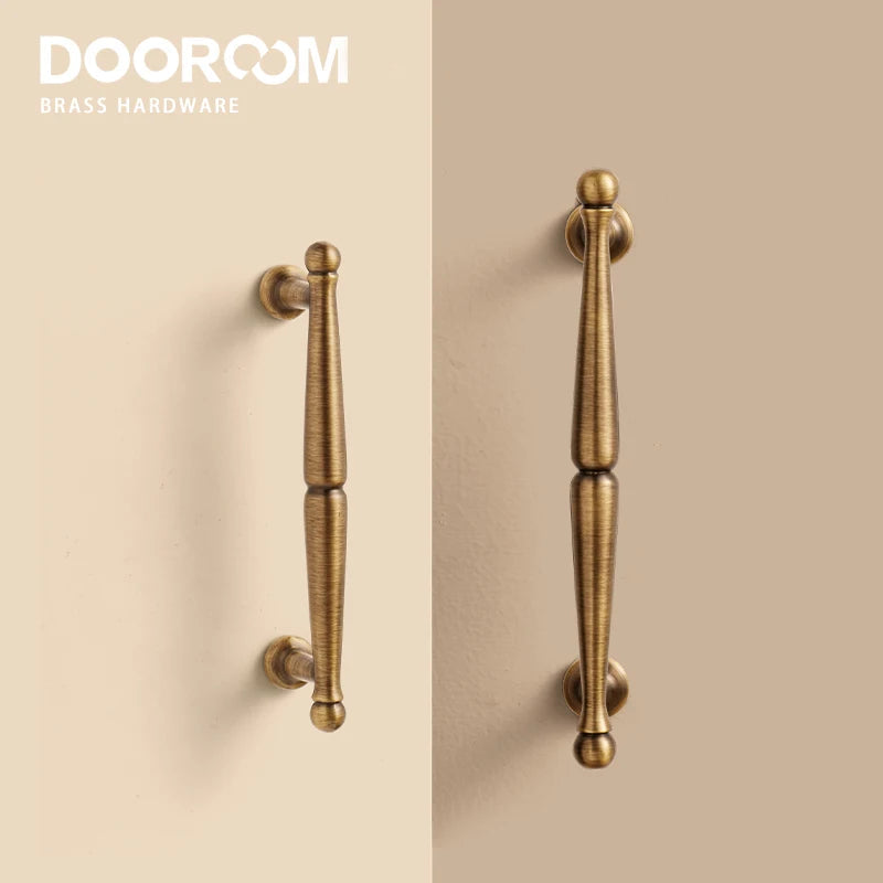 Dooroom Brass Pulls Furniture Handles Retro Style Home Brass Wardrobe Dresser Cupboard Cabinet Drawer Kitchen Accessories Pulls DOOROOM