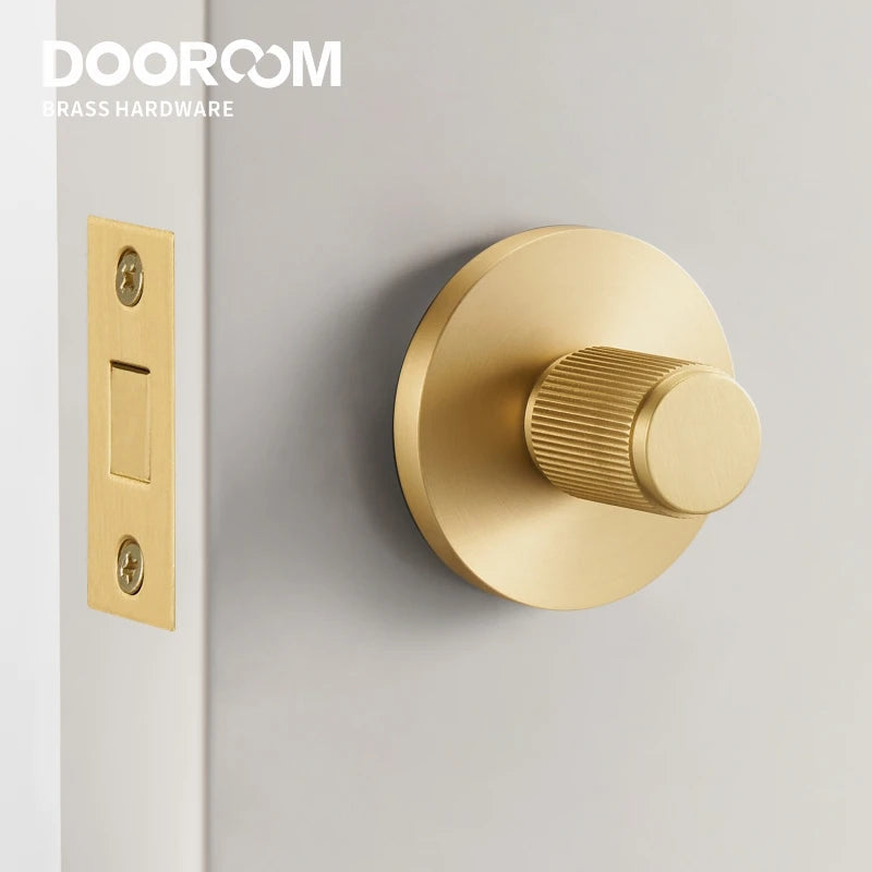 Dooroom Brass Linear Stripe Hidden Door Lock Set Living Room Bathroom Thumb Turn Matt Black Brushed Brass Open In Emergency DOOROOM
