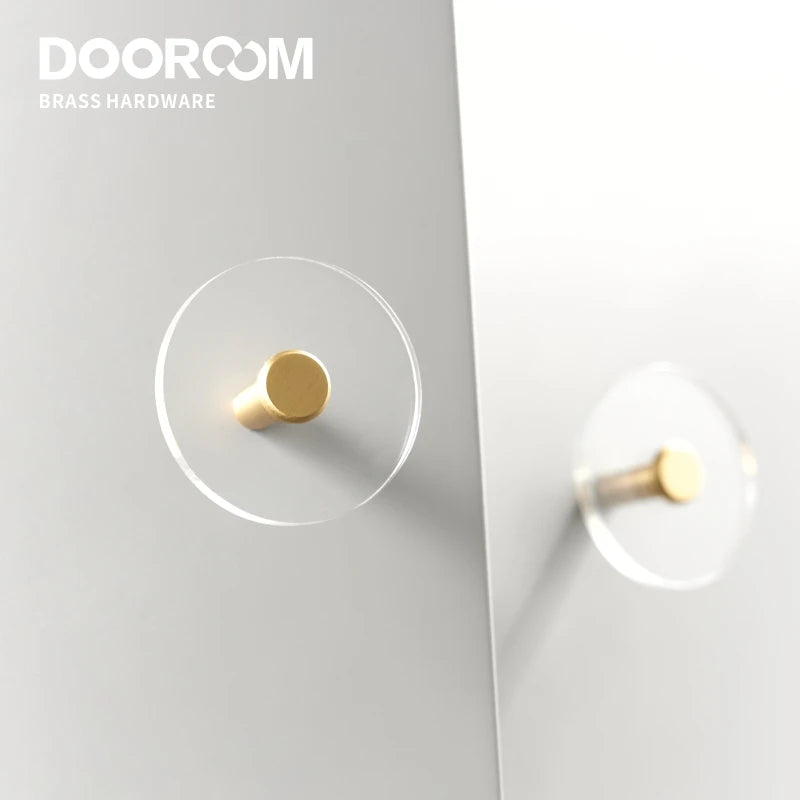 Dooroom Brass Acrylic Furniture Handles Wardrobe Dresser Cupboard Cabinet Drawer Shoe Box Knobs Clothes Hangers Wall Hooks DOOROOM