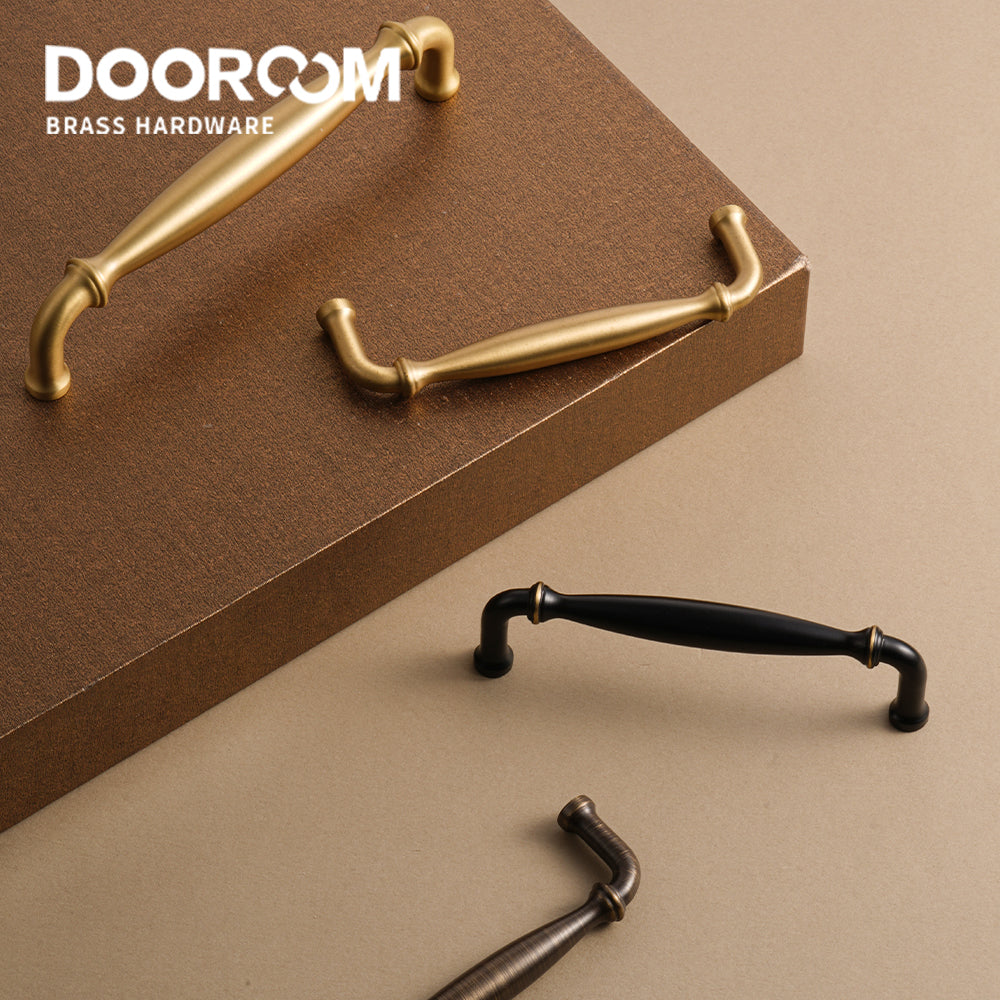 Dooroom Brass Furniture Handles Wardrobe Dresser Cupboard Shoe Box Cabinet  Drawer Pulls New Classic Pastoral European Knobs DOOROOM
