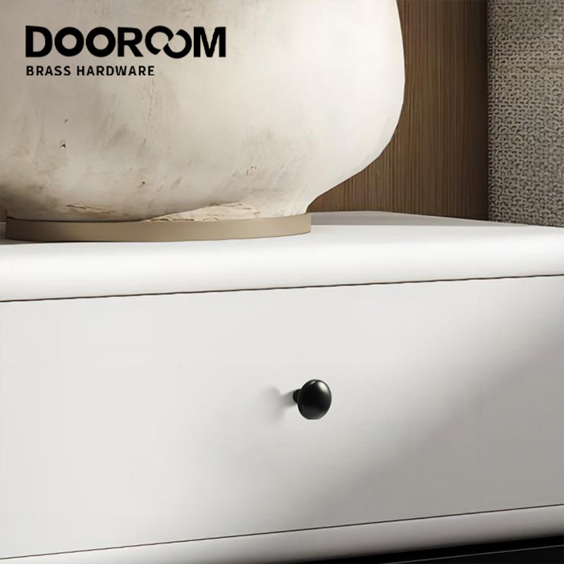 Dooroom 1 Inch Matt Black Antique Brass Cabinet Knobs Modern Dresser Round Knobs Brass Mushroom Shape Pulls for Kitchen  DOOROOM